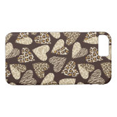 Coques Case-Mate iPhone Peau d'animal avec des coeurs (Dos (Horizontal))