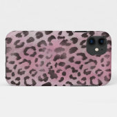 Coques Case-Mate iPhone Peau de léopard en rose rose (Dos (Horizontal))