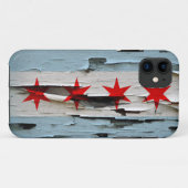 Coques Case-Mate iPhone Peau de peinture de drapeau de Chicago (Dos (Horizontal))