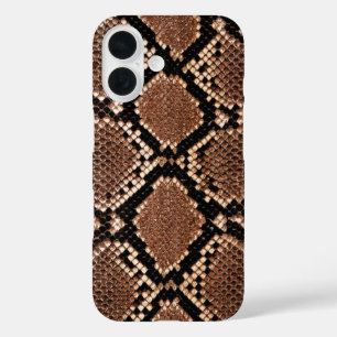 Coques iPhone 16 Peau de serpent à crotale diamant