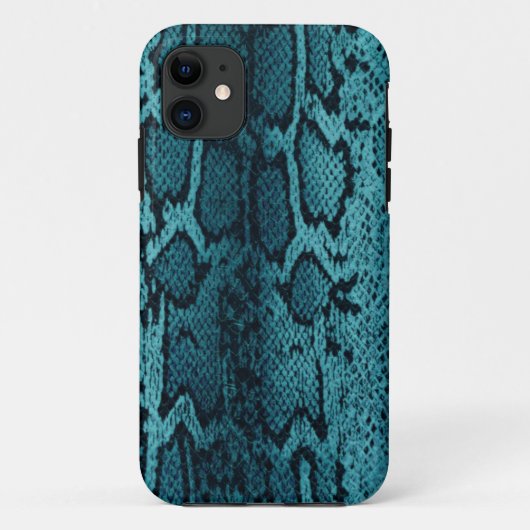 Coques Case-Mate iPhone Peau de serpent de turquoise (Dos)