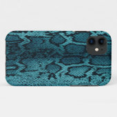 Coques Case-Mate iPhone Peau de serpent de turquoise (Dos (Horizontal))