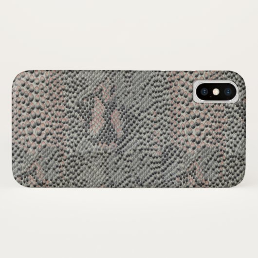 Coques Case-Mate iPhone Peau de serpent gris et rose doux (Dos (Horizontal))