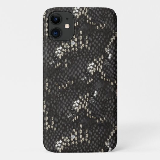 Coques Case-Mate iPhone Peau de serpent noir avec Motif diamant (Dos)
