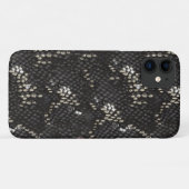 Coques Case-Mate iPhone Peau de serpent noir avec Motif diamant (Dos (Horizontal))