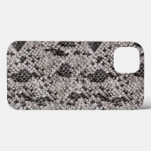 Coques Case-Mate iPhone Peau de serpent noir et gris (Verso (horizontal))