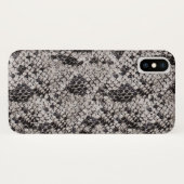Coques Case-Mate iPhone Peau de serpent noir et gris (Dos (Horizontal))