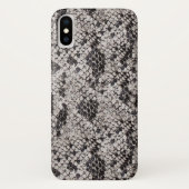 Coques Case-Mate iPhone Peau de serpent noir et gris (Dos)