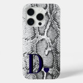 Coques Case-Mate iPhone Peau de serpent Python blanc - Riche élégant monog (Verso)