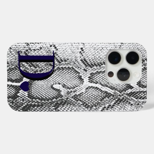 Coques Case-Mate iPhone Peau de serpent Python blanc - Riche élégant monog (Verso (horizontal))