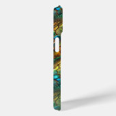 Coques Case-Mate iPhone Peau de serpent vert et or design ombre (Verso / Droite)