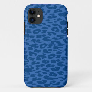 Coques Pour iPhone Peau Empreinte de léopard Bleu profond