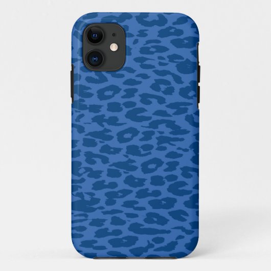 Coques Case-Mate iPhone Peau Empreinte de léopard Bleu profond (Dos)