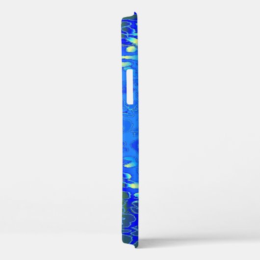 Coques Case-Mate iPhone Peau Empreinte de léopard bleue rétro (Verso / Droite)