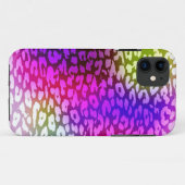 Coques Case-Mate iPhone Peau empreinte de léopard rose-violet rétro (Dos (Horizontal))