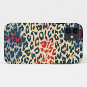 Coques Case-Mate iPhone Peau Empreinte de léopard rouge rétro (Dos (Horizontal))