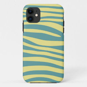 Coques Pour iPhone Peau Poster de animal Vintage de Zebra (Jaune, Ble