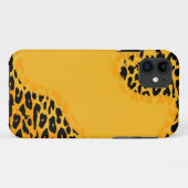 Coques Case-Mate iPhone Peau rétro jaune et noire empreinte de léopard (Dos (Horizontal))