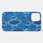Coques Case-Mate iPhone Peau serpent en bleu Design Coque-coque iphone mat (Verso (horizontal))