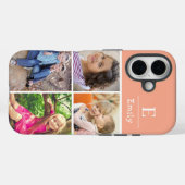 Coques Case-Mate iPhone Pêche 4 photo Nom et Initiale  (Verso (horizontal))