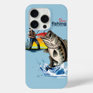 Coque iPhone 15 Pro Pêche à la basse vintage Graphisme [Homme] 