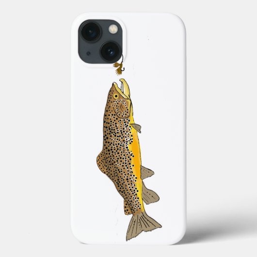 Coques Case-Mate iPhone Pêche à la mouche de la truite brune (Verso)