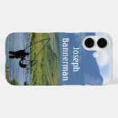 Coques Case-Mate iPhone Pêche à la mouche - Pêcheur en cours d'eau Personn (Verso (horizontal))