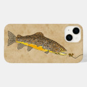 Coques Case-Mate iPhone Pêche à la mouche truite Brown (Verso (horizontal))