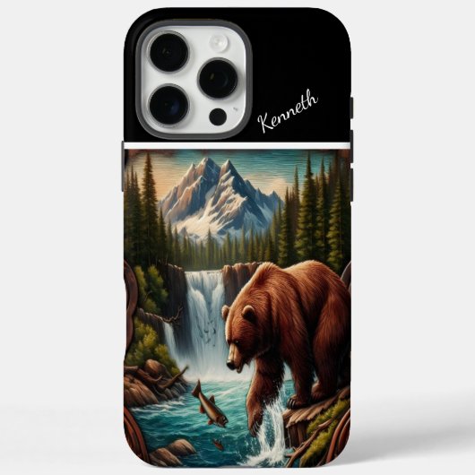 Coques Case-Mate iPhone Pêche à l'ours par cascade (Verso)
