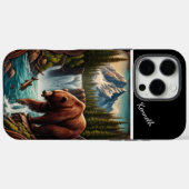 Coques Case-Mate iPhone Pêche à l'ours par cascade (Verso (horizontal))