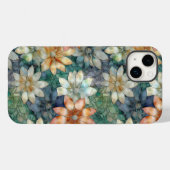 Coques Case-Mate iPhone Pêche blanc bleu vert Floral (Verso (horizontal))