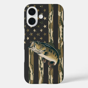 Coques iPhone 16 Pêche Bottomland Camion Américain Drapeau Poisson