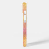 Coques Case-Mate iPhone Pêche, corail, bulles Abstraites jaunes avec initi (Verso / Gauche)