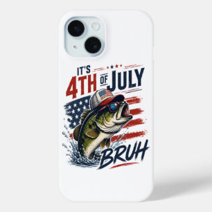 Coque Pour iPhone 15 Pêche de la basse brute du 4 juillet