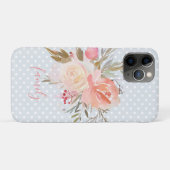 Coques Case-Mate iPhone Pêche moderne et florale rose (Dos (Horizontal))