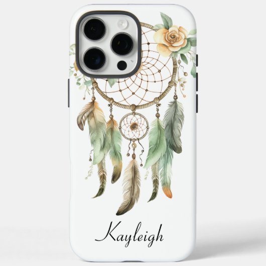 Coques Case-Mate iPhone Pêcher Floral Green Dream Catcher (Verso)