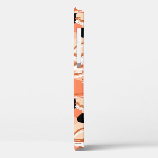 Coques Case-Mate iPhone Pêcher noir blanc Motif Abstrait. (Verso / Gauche)