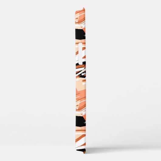 Coques Case-Mate iPhone Pêcher noir blanc Motif Abstrait. (Verso / Droite)