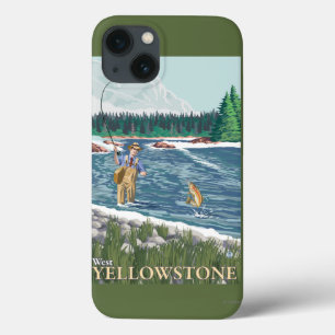 Coques Pour iPhone Pêcheur à la mouche - West Yellowstone, Montana