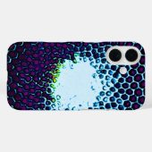 Coques Case-Mate iPhone Peigne de miel Abstrait bleu et violet (Verso (horizontal))