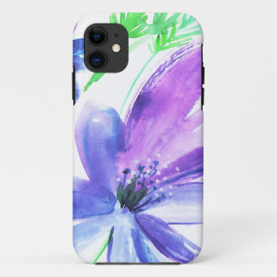 Case-Mate iPhone Case peinture à l'aquarelle de fleurs bleues