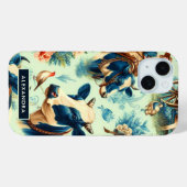 Coques Case-Mate iPhone Peinture à l'aquarelle de la vache de ferme (Verso (horizontal))