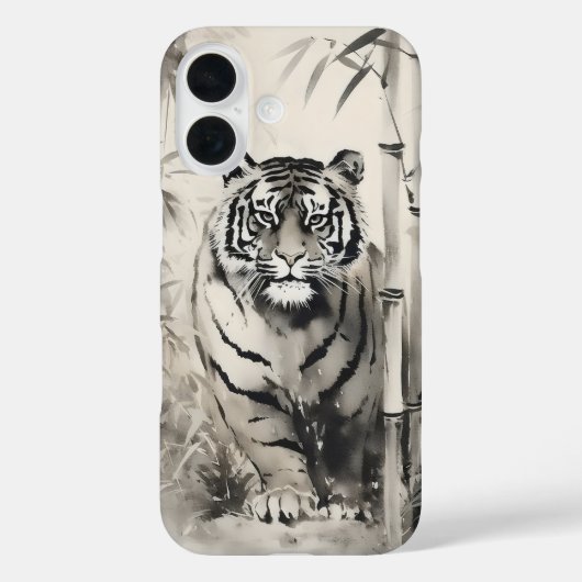 Coques Case-Mate iPhone Peinture à l'encre de bambou de tigre (Verso)