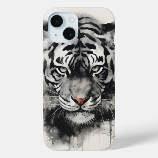 Coques Case-Mate iPhone Peinture à l'encre de tigre (Verso)