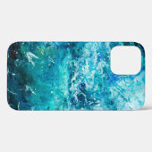 Coques Case-Mate iPhone Peinture à l'huile abstraite montrant des vagues (Verso (horizontal))