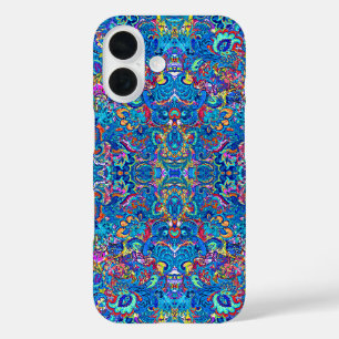Coques iPhone 16 Peinture abstraite de fleurs colorées mignonnes