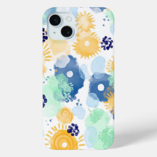 Coque iPhone 15 Mini Peinture abstraite motif aquarelle vive 