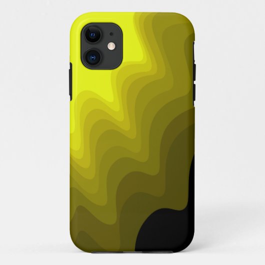 Coques Case-Mate iPhone Peinture abstraite noire et jaune (Dos)