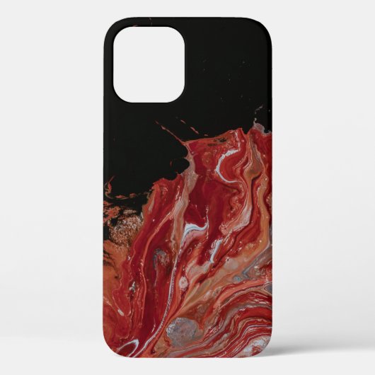 Coques Case-Mate iPhone Peinture abstraite rouge et blanche (Verso)