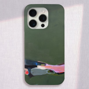 Coque iPhone 15 Pro Peinture Abstraite verte artistique